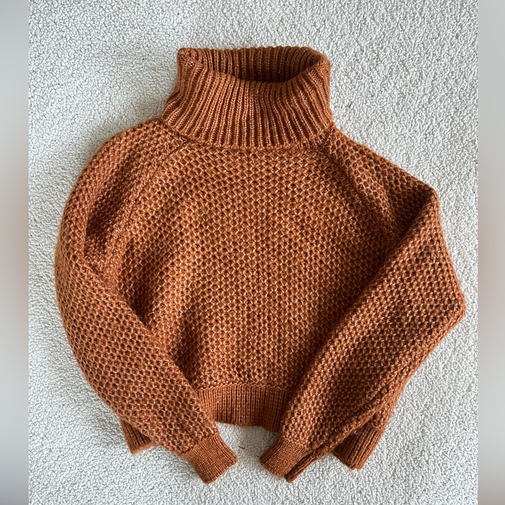 Zenana Outfitters Rust Fall oversize Turtleneck Sweater S